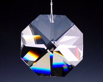 Swarovski Crystal Suncatcher HUGE RAINBOW Maker 60mm Over 2" Vintage Clear Strass Octagon Ready to Hang Gift Boxed Lilli Heart Designs