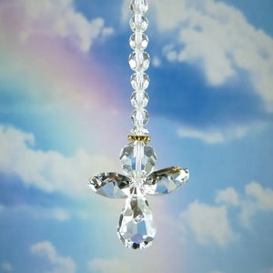 Swarovski Crystal Suncatcher Small Clear Crystal Logo Etched Rainbow Maker Car Charm Guardian Angel Lilli Heart Designs