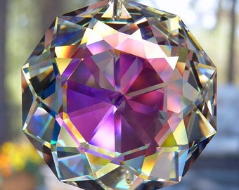 サンキャッチャー スワロフスキー ダリア50mm クリスタル ラスト1点♢50mm♢ スワロフスキーサンキャッチャー・DAHLIA