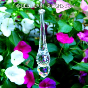 Swarovski Crystal Suncatcher Rainbow Throwing Aurora Borealis COMET DROP Pendulum on Long Strand Logo Car Charm by Lilli Heart Designs