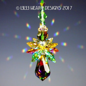 Swarovski Crystal Suncatcher Very Rare Retired Body Fall Leaves Colors AUTUMN STAR ANGEL Car Charm Home Decor by Lilli Heart Designs image 1