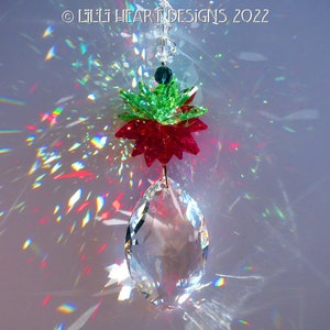 Lilli Heart Designs Roczna ozdoba świąteczna 2022 Swarovski Crystal Suncatcher BIG 50 mm Przezroczysta markiza z górną częścią gwiazdy Edycja limitowana