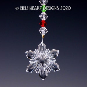 Swarovski Crystal Suncatcher Vintage Retired Clear Snowflake Christmas Colors Ornament Car Charm Rainbow Maker Lilli Heart Designs