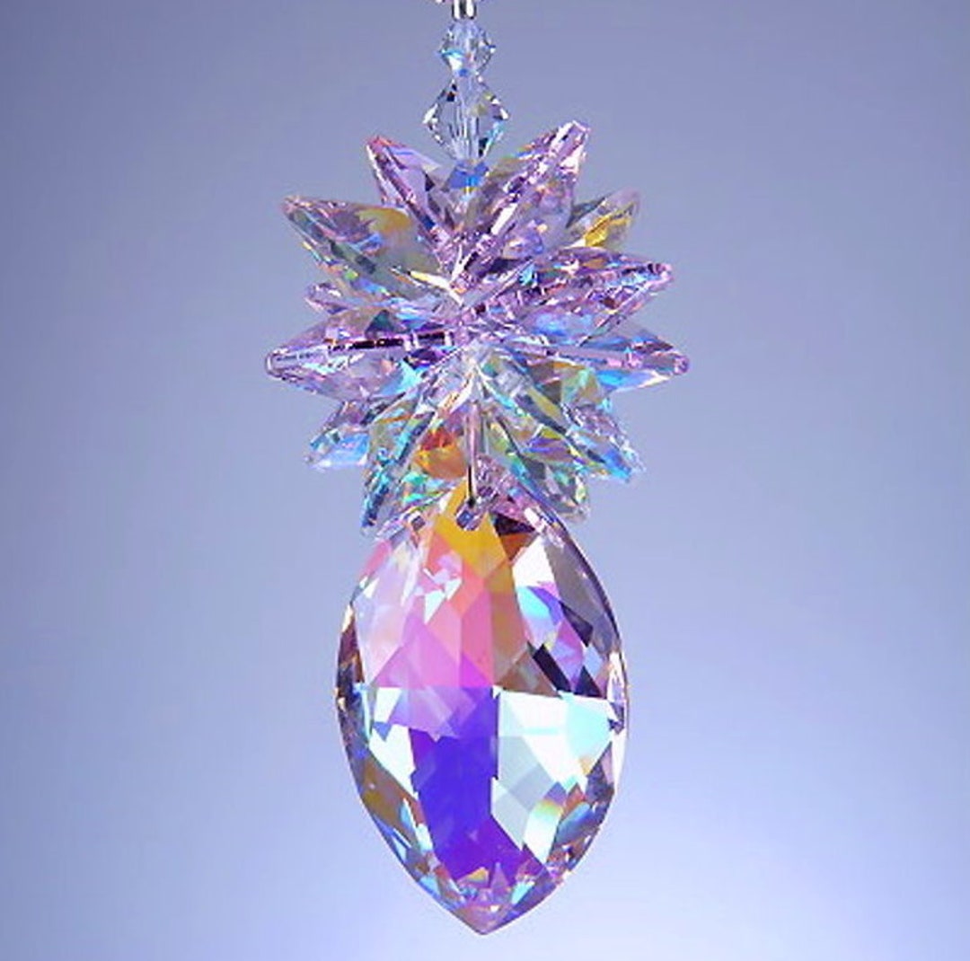 スワロフスキークリスタルサンキャッチャー 38mm AB ロザリンピンク