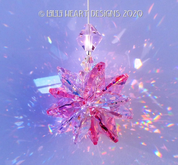 スワロフスキークリスタルサンキャッチャー 廃盤 ライトローズと