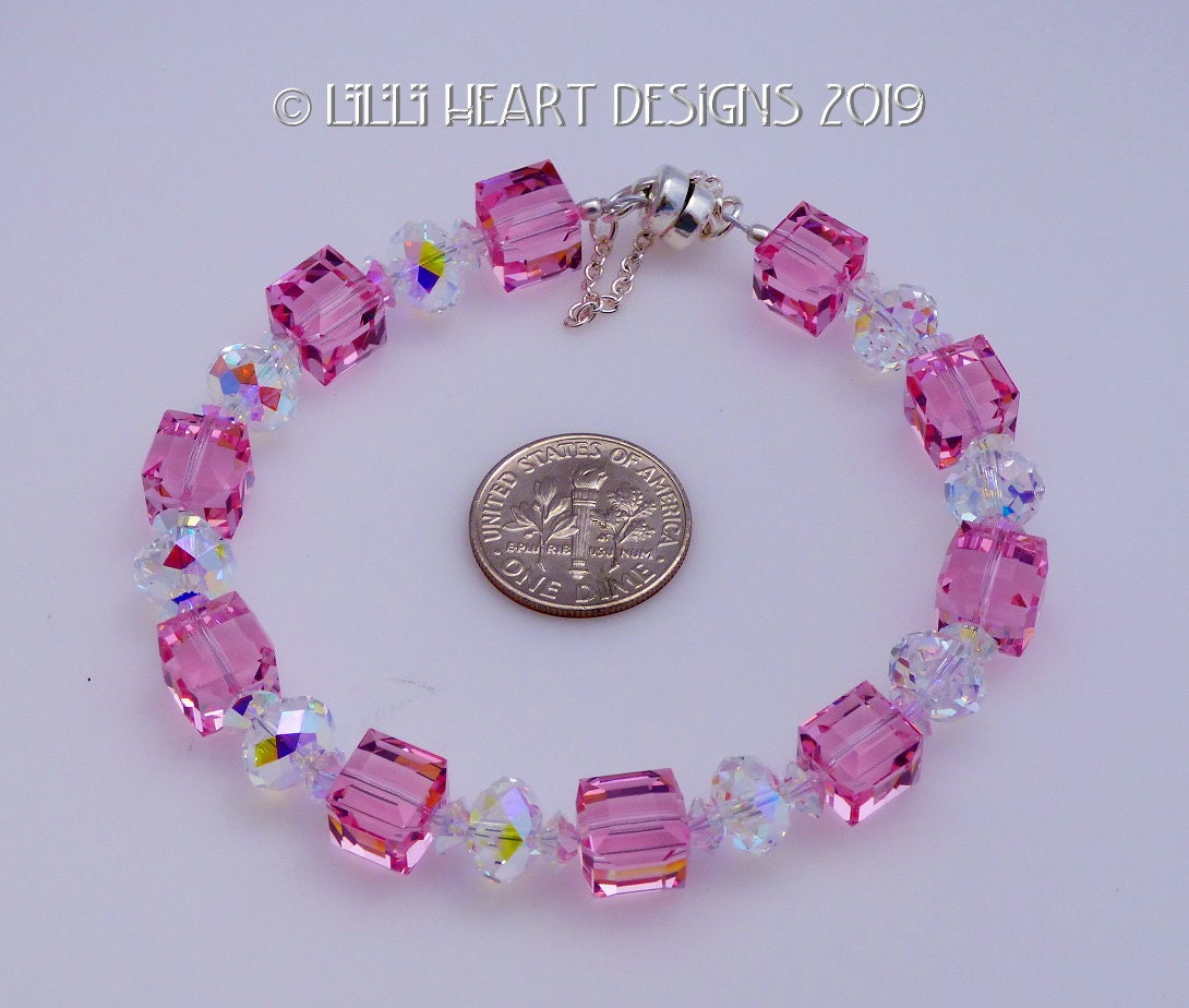 【美品】SWAROVSKI Rosette pink Braceletクリスタル Swarovski Crystal Pink Matrix Bracelet – Day's Jewelers