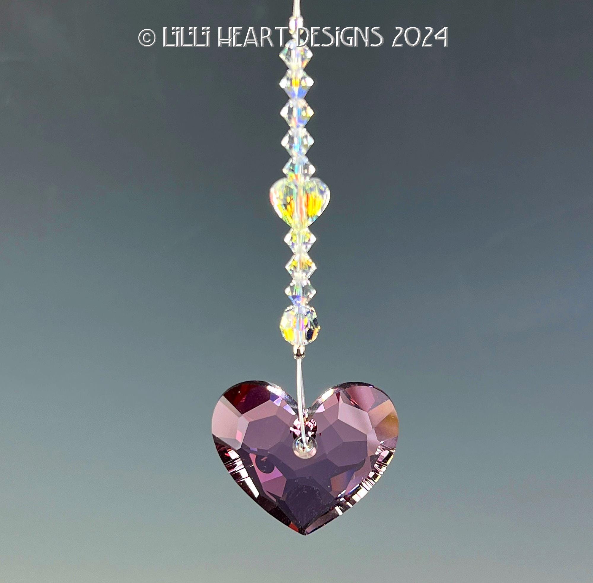 トゥルーリーインラブハート✩.*˚レッドマグマSWAROVSKIサンキャッチャー スワロフスキークリスタル TRULY IN LOVE ハートサンキャッチャー
