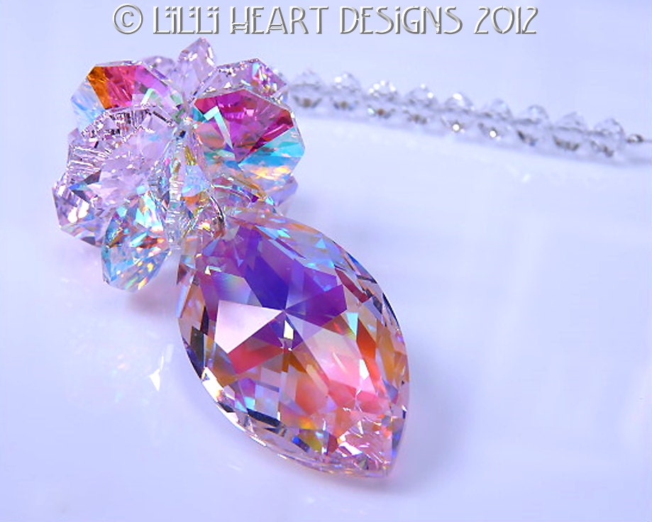 スワロフスキークリスタルサンキャッチャー 38mm AB ロザリンピンク