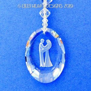 Swarovski Kristall Super RARE VINTAGE Suncatcher The Couple Verliebtes Hochzeitspaar Mann und Frau Vintage Perlen Auto Charm Lilli Herz Designs Bild 9