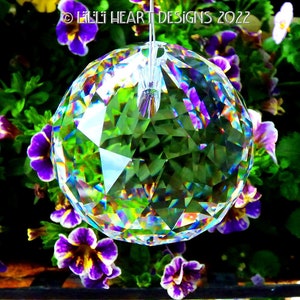 Swarovski Crystal Suncatcher BIG RETIRED 70mm BALL 8558 Strass Logo Etched Ready to Hang or Paperweight Window Rainbows Lilli Heart Designs