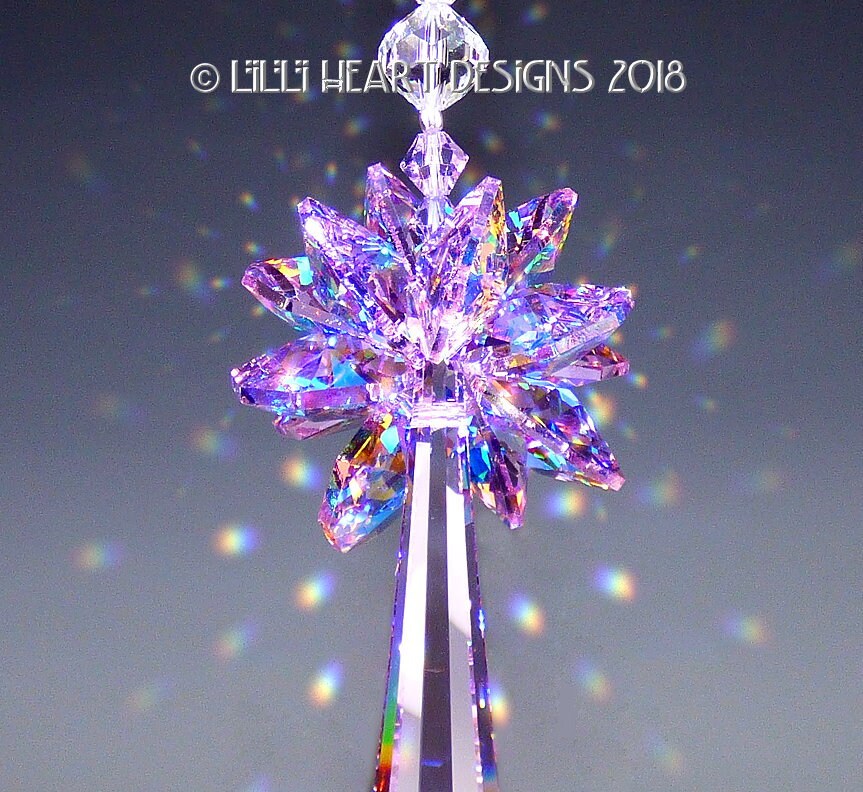 スワロフスキー✨️サンキャッチャー✨️ペンデロークバイオレットAB 63mm スワロフスキークリスタルサンキャッチャー 希少 63mm バイオレット
