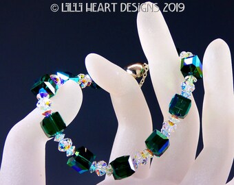 スワロフスキークリスタルブレスレット エメラルドグリーン