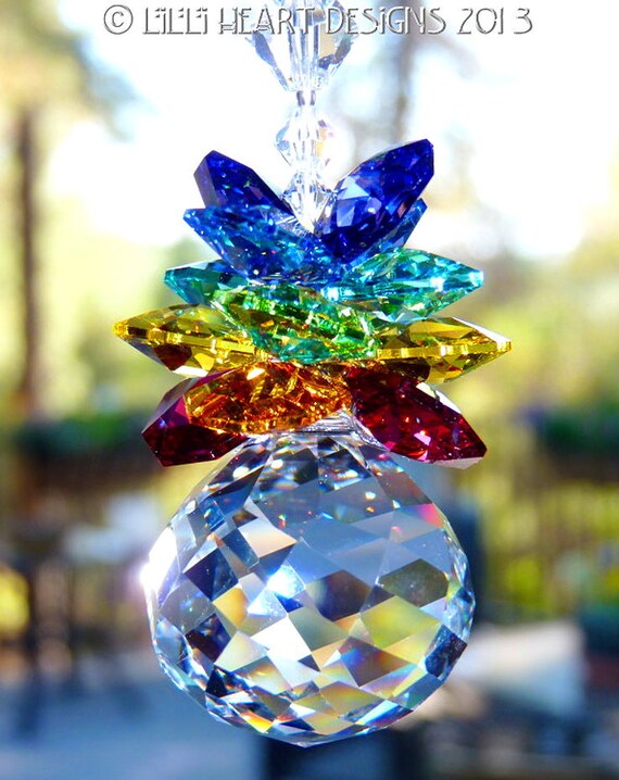 Swarovski Crystal Suncatcher Mozart Twist Ball With 7 Chakra