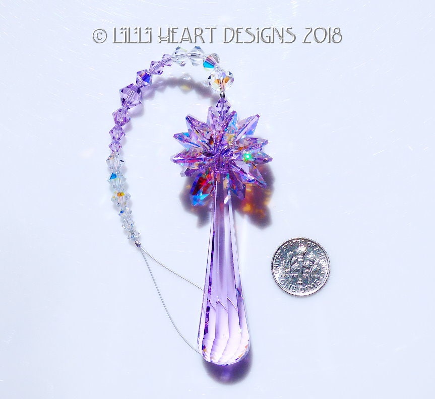 スワロフスキークリスタルサンキャッチャー 希少 63mm バイオレット