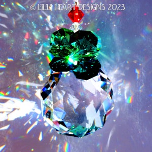 Lilli Heart Designs Annual 2023 Swarovski Crystal Christmas Ornament Dahlia Flower Wreath Suncatcher with Starburst Top Limited Edition