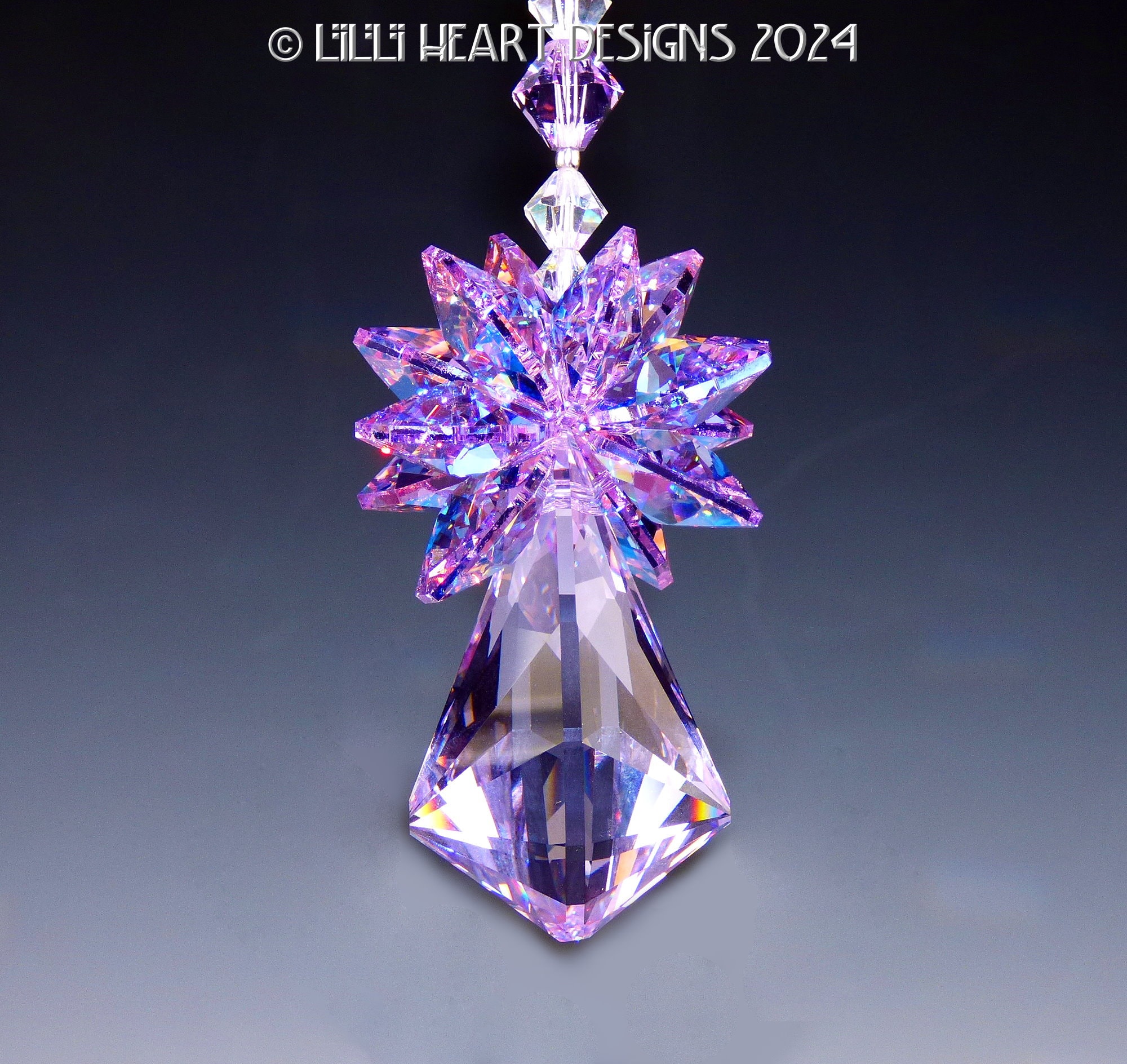 輝くスワロフスキークリスタルサンキャッチャー VIOLET VIBE スター