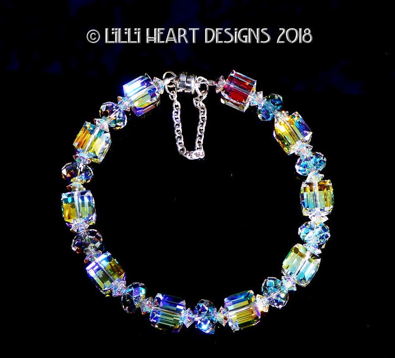 Aurora Borealis Swarovski Crystal Bracelet – Aurora Borealis Swarovski Crystal Multi Strand Bracelet