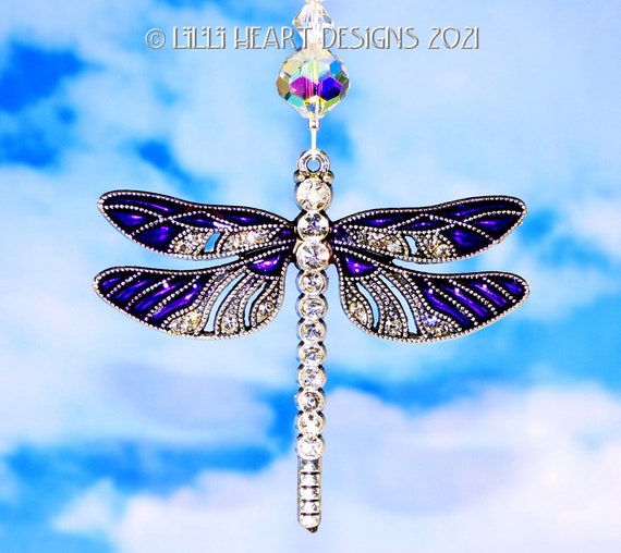 置物 SWAROVSKI スワロフスキー トンボ 虹色