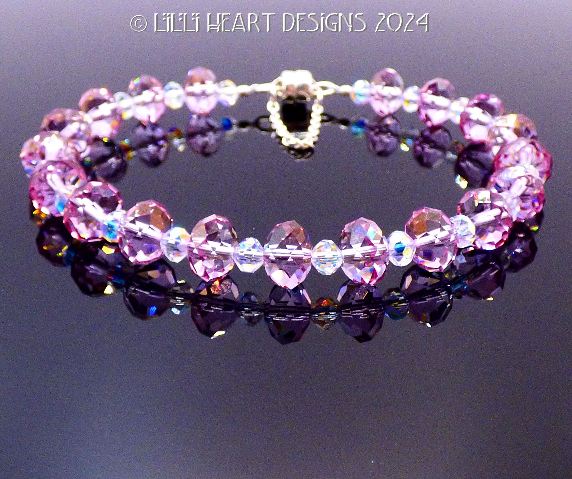NEW Color From Swarovski Crystal Dark Rose Bracelet