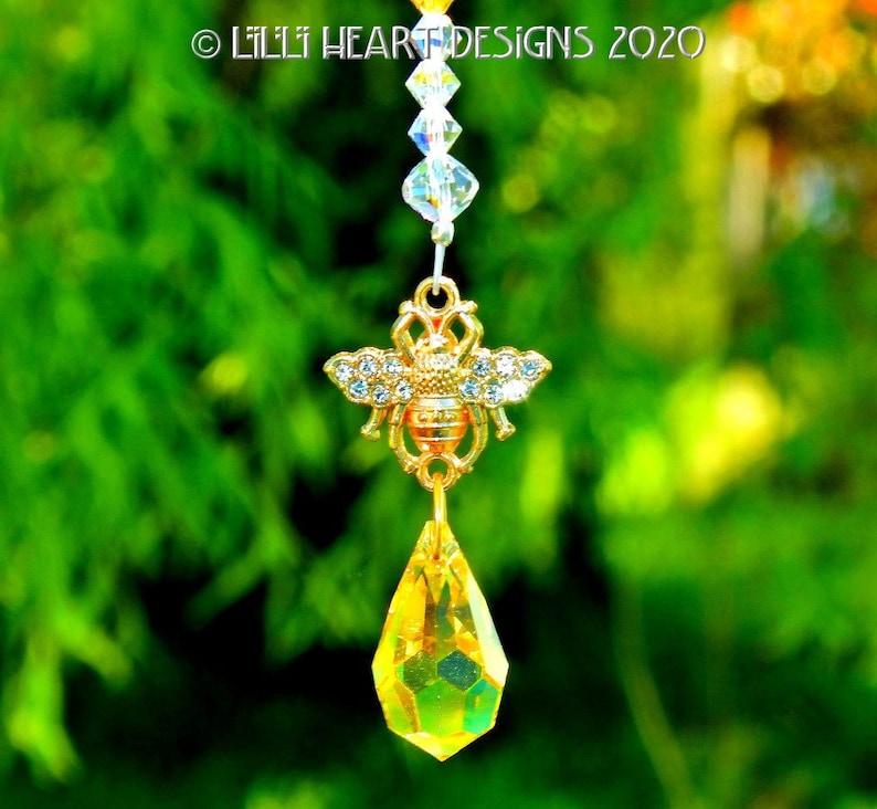 Swarovski Crystal Bee Suncatcher RARE Aurora Borealis Honey Etsy