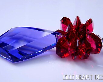 サンキャッチャー♡ハンドメイド「スワロフスキー✧︎ブルーバイオレット」 スワロフスキークリスタルサンキャッチャー ブルーバイオレット