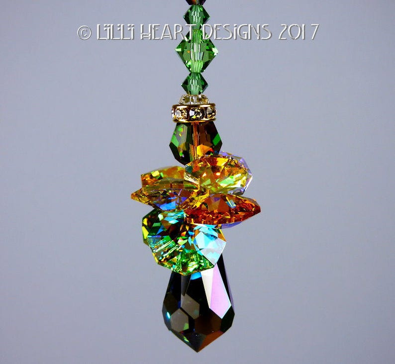 Swarovski Crystal Suncatcher Very Rare Retired Body Fall Leaves Colors AUTUMN STAR ANGEL Car Charm Home Decor by Lilli Heart Designs image 9