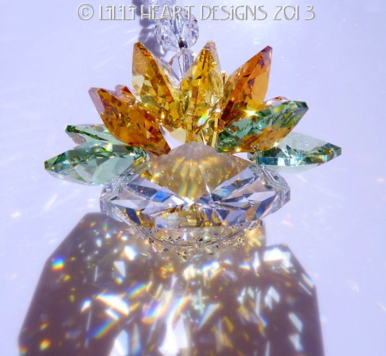 Swarovski Crystal Suncatcher Autumn Fall Leaves Colors Lotus Etsy