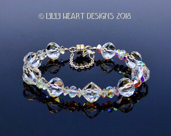 [新品] スワロフスキー Swarovski Crystal Bracelet VINTAGE BIG 10mm Clear Beads With