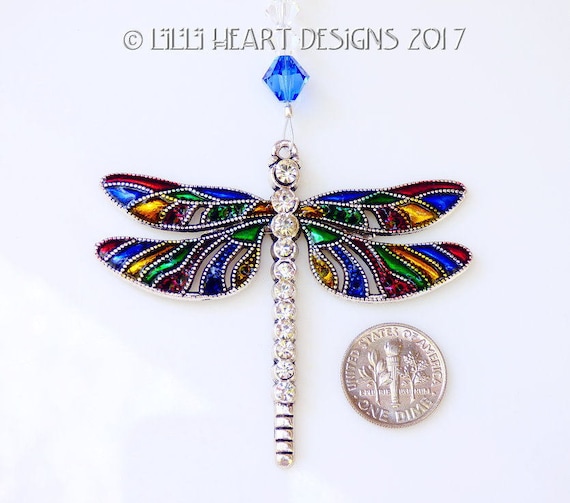 置物 SWAROVSKI スワロフスキー トンボ 虹色