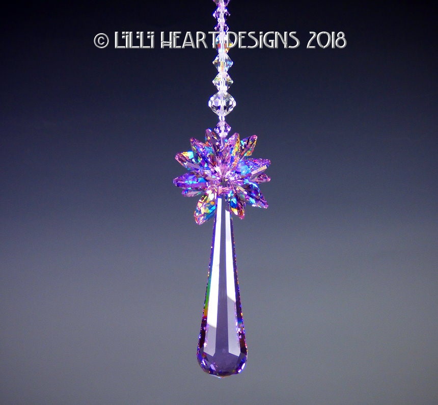 スワロフスキークリスタルサンキャッチャー 希少 63mm バイオレット