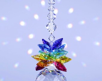 Swarovski Crystal Suncatcher Mozart Twist Ball With 7 Chakra