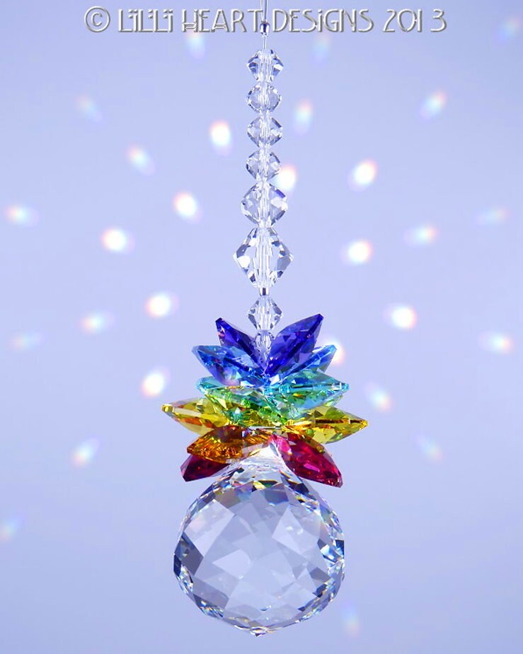 Swarovski Crystal Suncatcher Mozart Twist Ball With 7 Chakra
