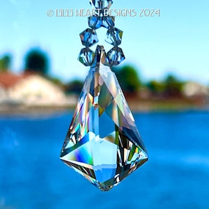 VINTAGE Swarovski Crystal Suncatcher VERY Rare *The Vibe* Suncatcher Ornament with Clear Beaded Strand Awesome Prism by Lilli Heart Designs