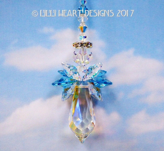 Guardian Angel LArge Suncatcher - Aquamarine Guardian Angel LArge Suncatcher - Aquamarine