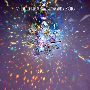 Swarovski Crystal Suncatcher BRAND NEW Shape Super Sparkly Hexagon Star Aurora Borealis For Home or Car Charm by Lilli Heart Designs