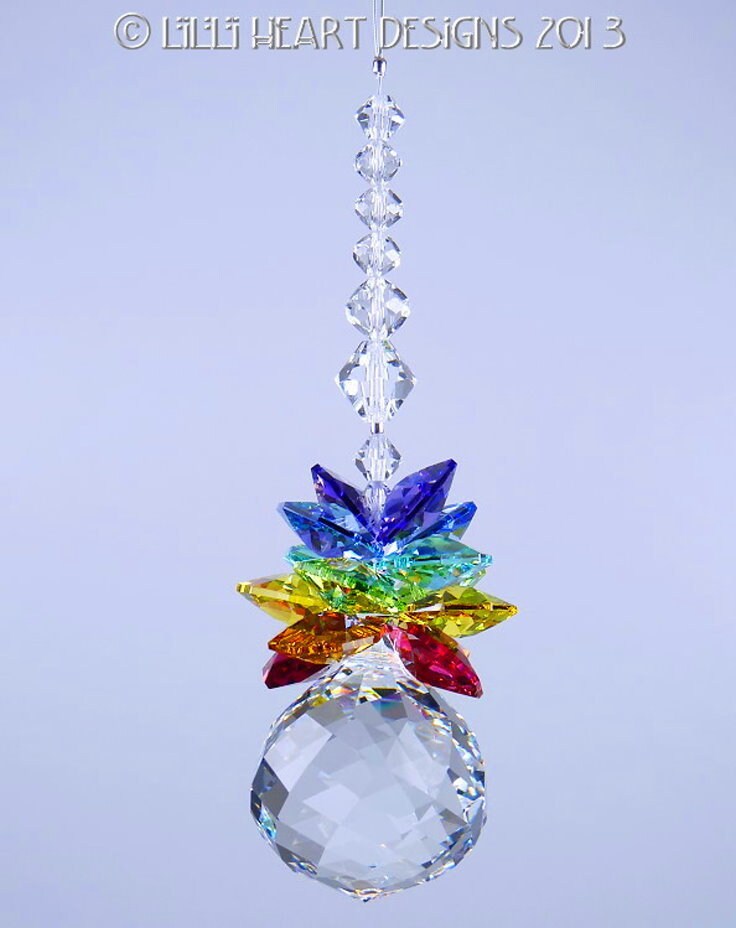 Swarovski Crystal Suncatcher Mozart Twist Ball With 7 Chakra