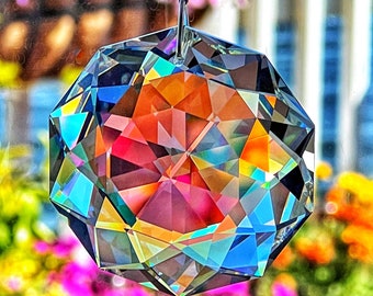 大きなスワロフスキークリスタルサンキャッチャー（廃盤品）2インチ