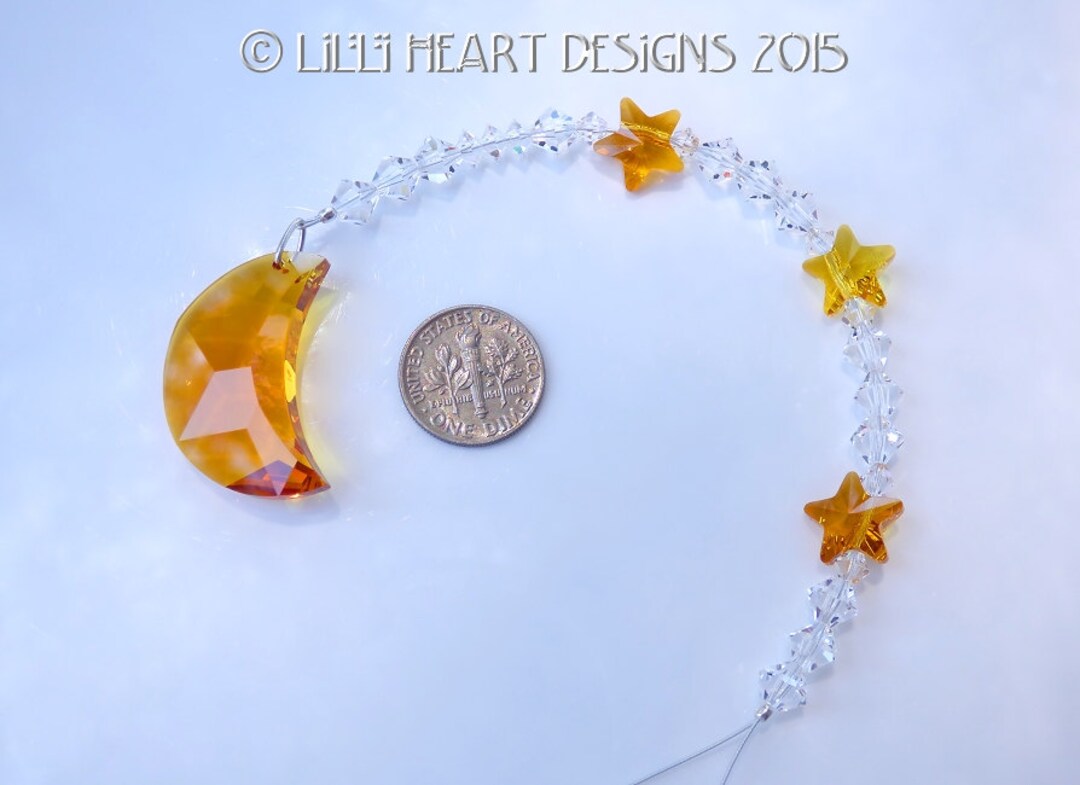 スワロフスキー☆Star & Moon.。.:*☆♡*.+サンキャッチャー♡ 全てスワロフスキー*月と星のサンキャッチャー サンキャッチャー