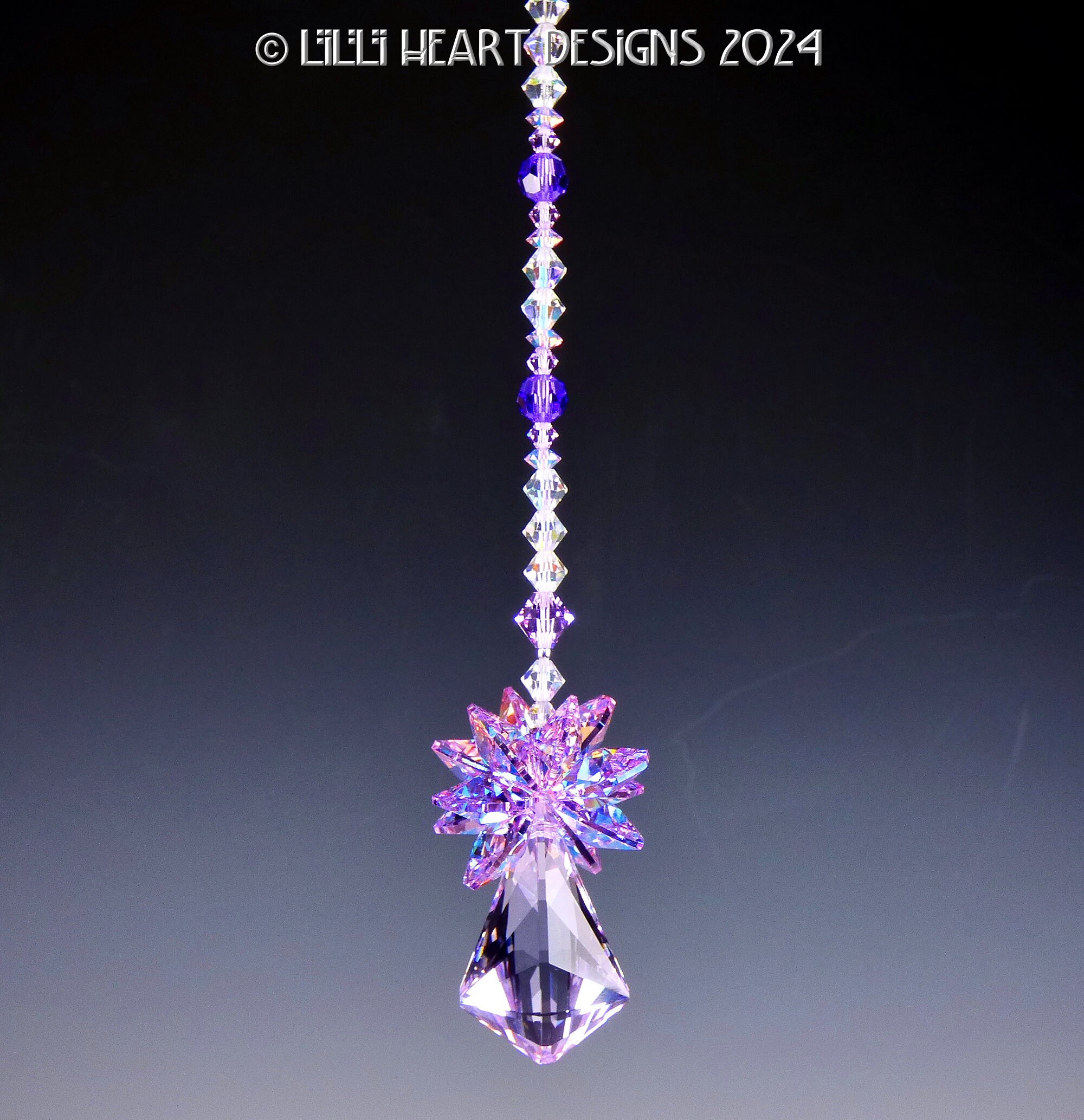 サンキャッチャー♡ハンドメイド「Swarovski✧︎バイオレット♡」 輝くスワロフスキークリスタルサンキャッチャー バイオレットバイブ
