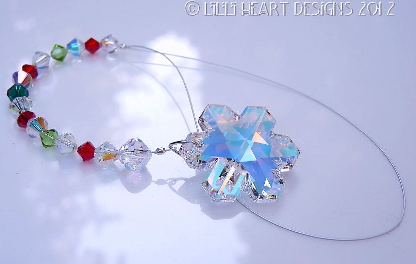 せっちゃんページ✩.*SWAROVSKIガーランドサンキャッチャー✩.*˚ スワロフスキークリスタルサンキャッチャー オーロラ スノーフレーク