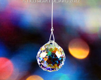 Swarovski Crystal 20mm Aurora Borealis 8558 Logo Ball Car Charm Suncatcher Rainbow Maker Ready to Hang Gift Boxed Prism Lilli Heart Designs