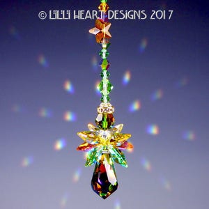 Swarovski Crystal Suncatcher Very Rare Retired Body Fall Leaves Colors AUTUMN STAR ANGEL Car Charm Home Decor by Lilli Heart Designs image 5