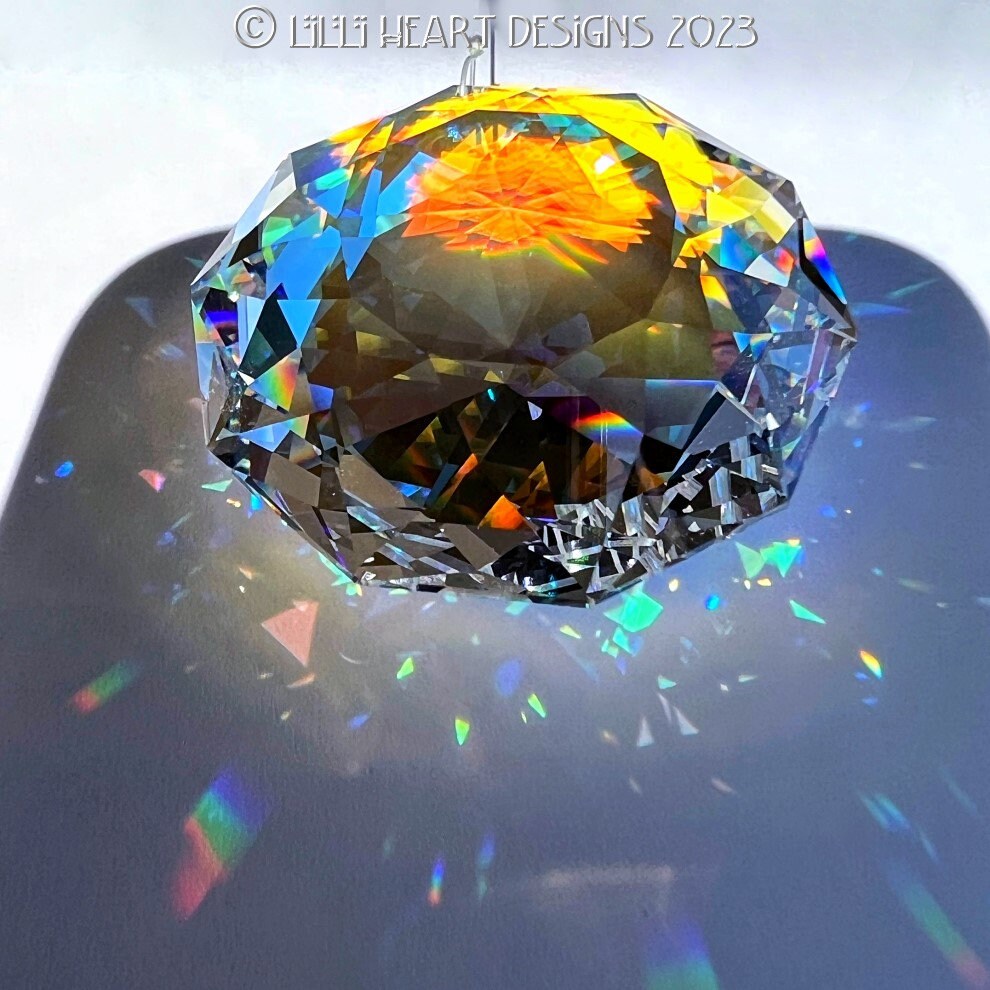 大きなスワロフスキークリスタルサンキャッチャー 廃盤 2インチ 50 mm