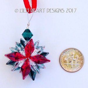 Swarovski Crystal Emerald Green, Rare Light Siam Clear Christmas Tree Ornament Star Suncatcher Car Charm Home Decor Lilli Heart Designs