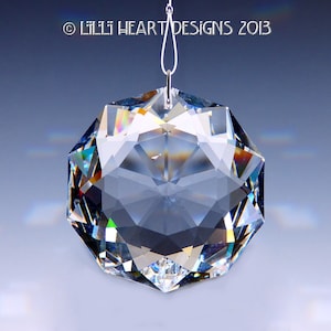 Swarovski Crystal Clear  BIG 2' 50mm CLEAR "The Dahlia Flower" Suncatcher Prism Rainbow Maker Car Charm Ready to Hang Lilli Heart Designs