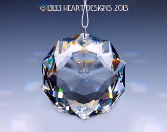 Swarovski Crystal Clear  BIG 2' 50mm CLEAR "The Dahlia Flower" Suncatcher Prism Rainbow Maker Car Charm Ready to Hang Lilli Heart Designs