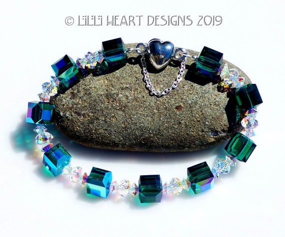 Geometric Handmade Crystal Swarovski Bracelet. Bridal Aurora 