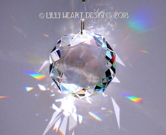 サンキャッチャー♡ハンドメイド「透明ダリアとオーロラフラワー❁⃘