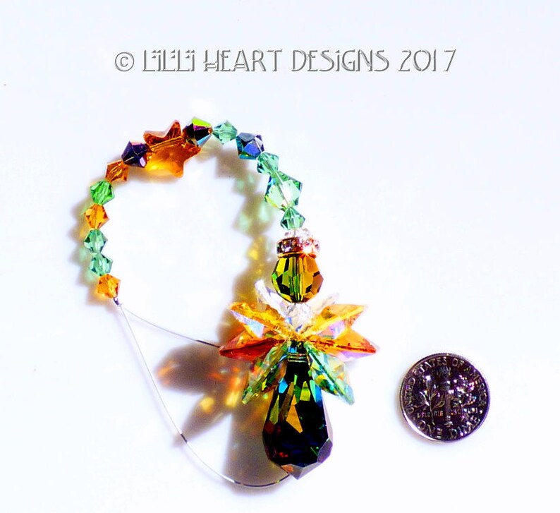 Swarovski Crystal Suncatcher Very Rare Retired Body Fall Leaves Colors AUTUMN STAR ANGEL Car Charm Home Decor by Lilli Heart Designs image 7