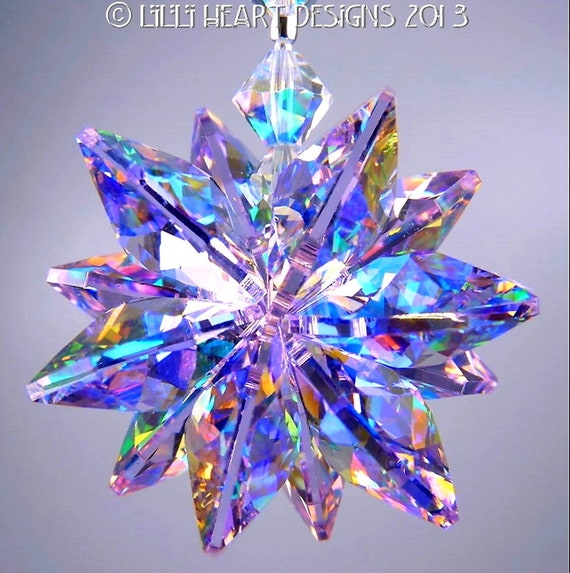 Swarovski Crystal Suncatcher Rare Limited Edition Aurora Borealis Coated  Violet Star Car Charm Starburst Ornament by Lilli Heart Designs -   Israel